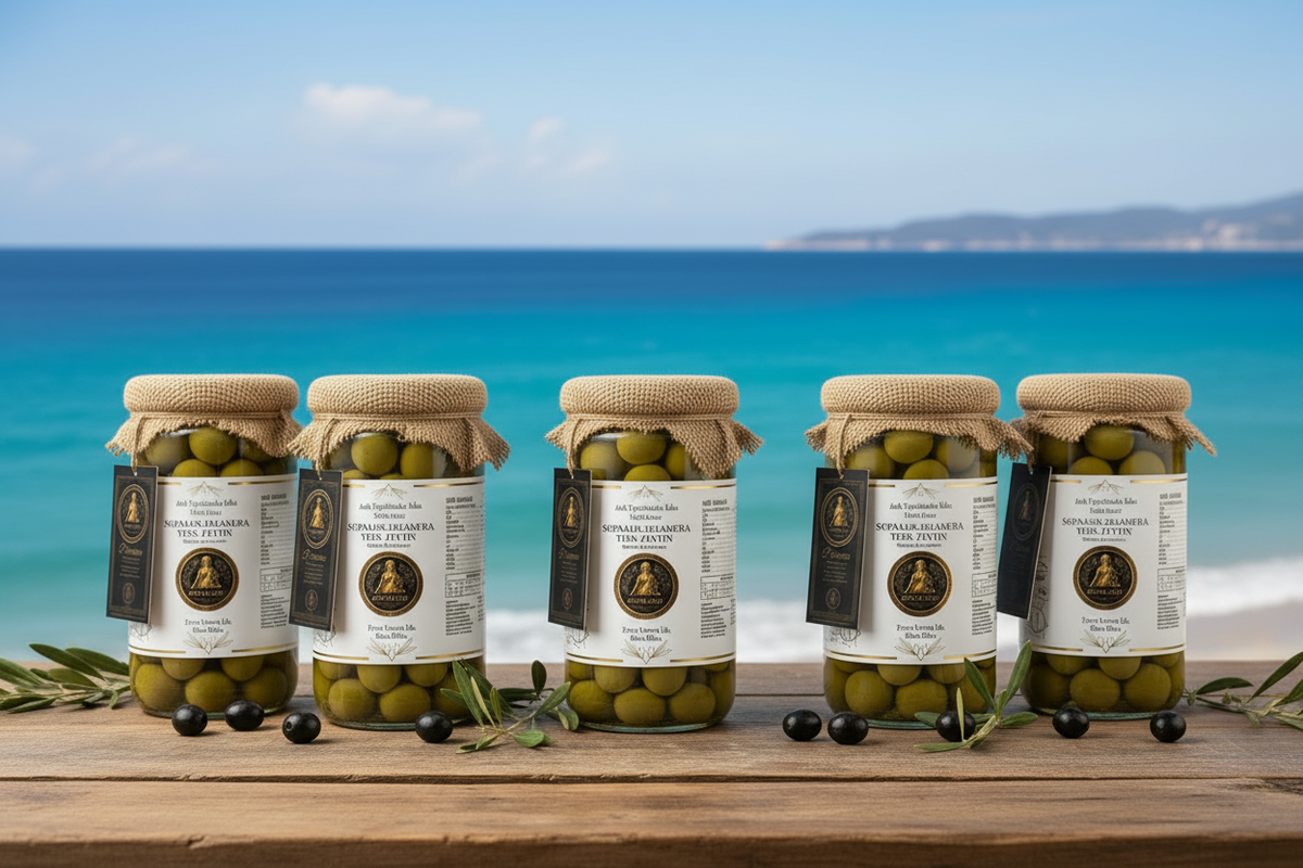 Zeyrazade Natural Table-Grade Brine Green Olives-5 Pack Bundle