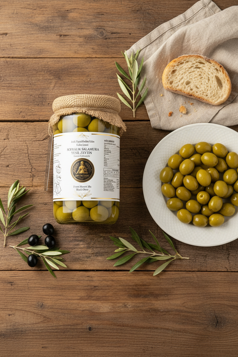 Zeyrazade Natural Table-Grade Brine Green Olives-5 Pack Bundle