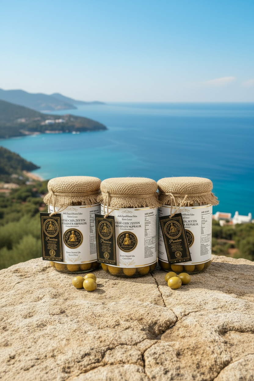 Zeyrazade Green Slit Table Olives (Fermented)-Trio Pack